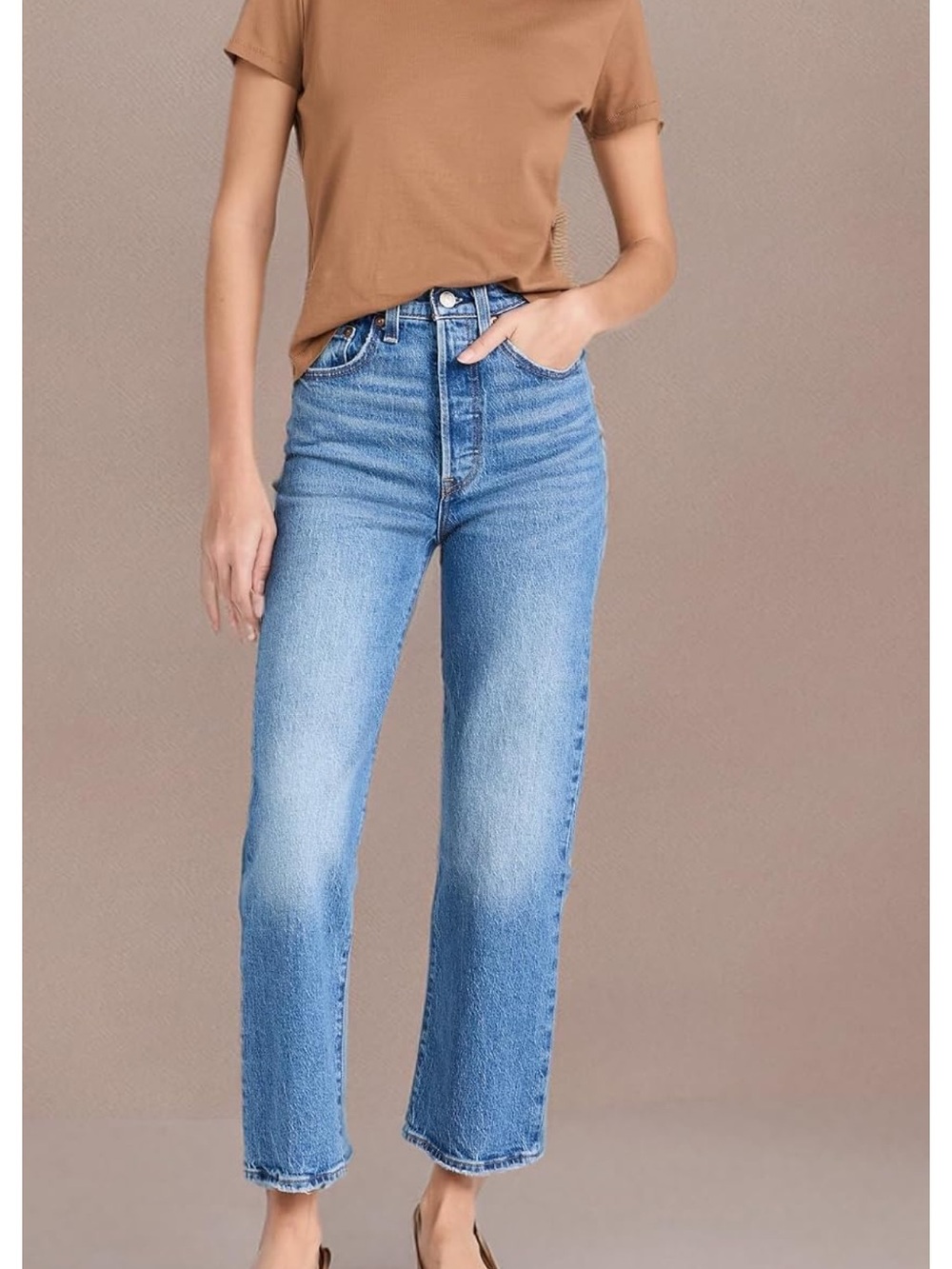 Levi’s Womens Premium Ribcage Straight Ankle Jeans